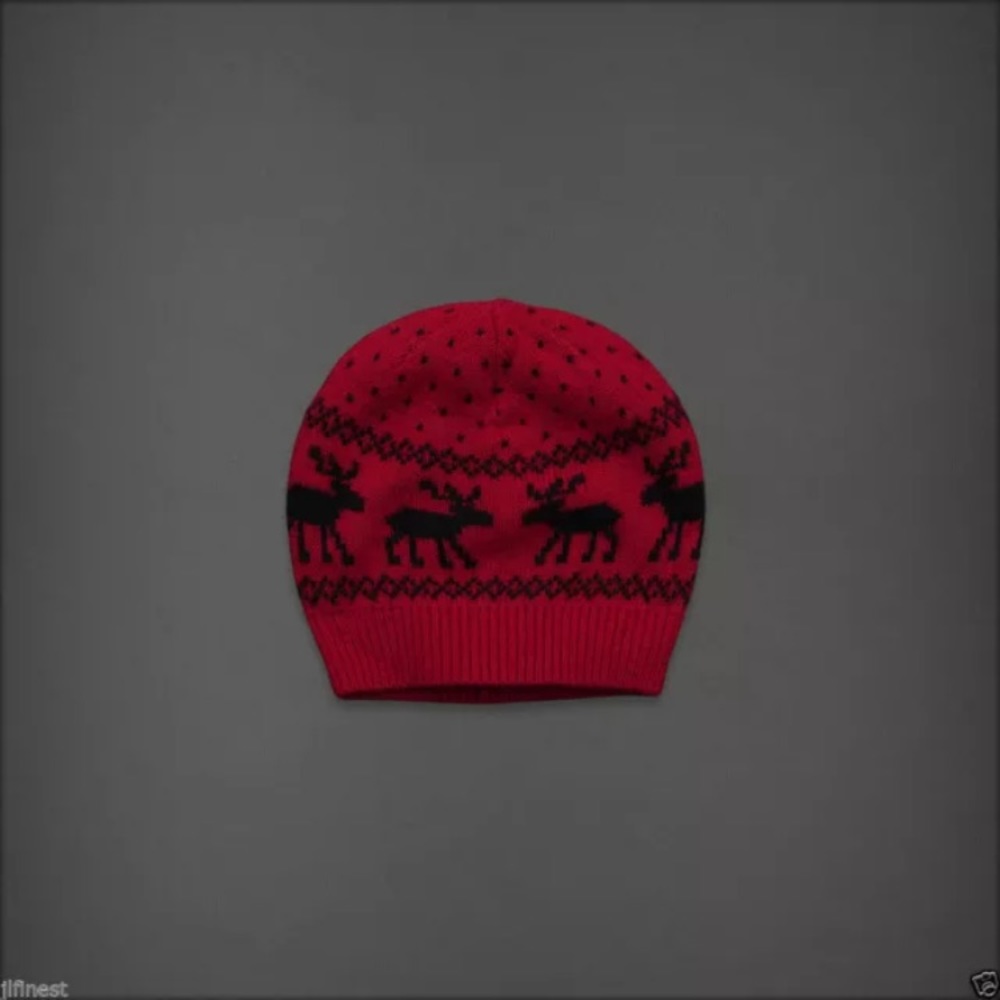 Abercrombie & Fitch Winter Red Knit Scarf and Hat Set - Picture 3 of 8